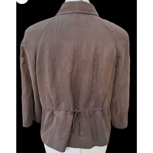 J. Jill Silk Women’s Silk Linen Blend Swing Jacket PM Adjustable Back Tie - Picture 7 of 11